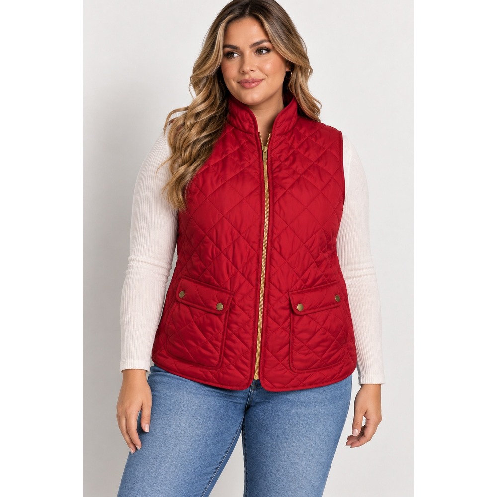 ⭐️St. John's‎ Bay women's Quilted Vest red size OX